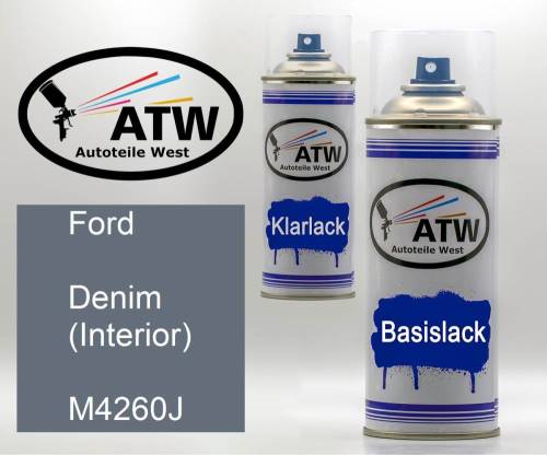Ford, Denim (Interior), M4260J: 400ml Sprühdose + 400ml Klarlack - Set, von ATW Autoteile West.
